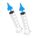Súprava 2 výplachových striekačiek na čistenie uší 10 ml Pomôcka na výplach uší pomocou prúdu vody Bezpečné odstránenie mazu Šetrná hygiena pre celú 1