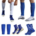 Súprava 3 párov futbalových ponožiek a návlek EUR 39-45 protišmykové unisex športové lýtkové chrániče holenie elastické 7