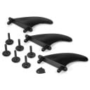 Surfové ploutve měkké se šrouby sada 3 ks 115 x 95 mm plastové černé náhradní ploutvičky univerzální na paddleboard SUP i surfboard 2