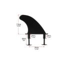 Surfové ploutve měkké se šrouby sada 3 ks 115 x 95 mm plastové černé náhradní ploutvičky univerzální na paddleboard SUP i surfboard 4