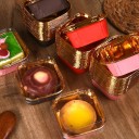 Surtido de 50 cajas de hornear de colores con tapas 9 × 6,5 × 3,5 cm para muffins, puddings y postres, horneado resistente sin bandeja 5