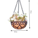 Suspension de pot de fleurs en noix de coco 25 cm Grand pot de fleurs au look de noix de coco avec suspension en corde pour plantes 2