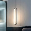 Suspension LED minimaliste 16 W Éclairage ovale moderne, blanc chaud 9 x 40 cm 1
