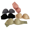 Sutiã auto-aderente sem alças design liso poliéster elastano nylon sem costuras para vestidos e tops 10