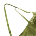 Sutiã balconette feminino com copas moldadas bordeadas de renda floral com superfície lisa e brilhante e alças ajustáveis 13