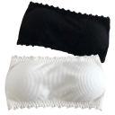 Sutiã bandeau feminino com renda na borda tamanho universal nylon elastano para uso diário sob roupa 7