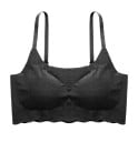 Sutiã de fitness sem costuras para senhora com almofadas removíveis Alças finas Base larga com borda ondulada Malha de nylon 3