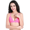 Sutiã de renda feminino com castiçais triangulares Alças finas ajustáveis Faixa inferior larga Fecho de ganchos Nylon e poliéster 8