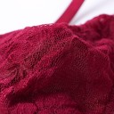 Sutiã de renda feminino com castiçais triangulares Alças finas ajustáveis Faixa inferior larga Fecho de ganchos Nylon e poliéster 14