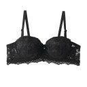 Sutiã de renda feminino com copas cheias e padrão delicado em elastano e poliamida, lingerie leve com alças para uso diário 3