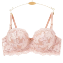 Sutiã de renda feminino com copas cheias e padrão delicado em elastano e poliamida, lingerie leve com alças para uso diário 9