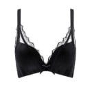 Sutiã de renda feminino com decote em V Copos almofadados Borda de renda e laço ao centro Algodão, poliéster e spandex 2