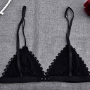 Sutiã de renda para mulher com padrão floral Copas triangulares Alças finas ajustáveis Algodão e spandex Tamanho universal 2