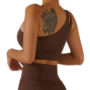 Sutiã desportivo de um ombro Top desportivo para exercício Sutiã desportivo com efeito push-up V324 2