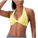Sutiã desportivo feminino com alças cruzadas e decote em V com costas abertas para yoga, pilates e fitness 1