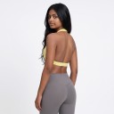 Sutiã desportivo feminino com alças cruzadas e decote em V com costas abertas para yoga, pilates e fitness 4