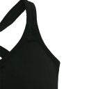 Sutiã desportivo feminino com alças cruzadas e faixa inferior larga em nylon sem aros para uso diário e atividades leves 4