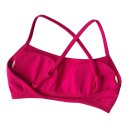 Sutiã desportivo feminino com alças finas cruzadas e costas abertas com almofadas e faixa inferior elástica para ioga e fitness 12