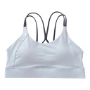 Sutiã desportivo feminino com alças finas duplas cruzadas nas costas com almofadas e fecho de ganchos para ioga e fitness 8