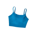 Sutiã desportivo feminino com alças finas e frente moldada em nylon spandex para fitness, corrida, exercício e treino 5