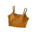 Sutiã desportivo feminino com alças finas e frente moldada em nylon spandex para fitness, corrida, exercício e treino 2