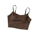 Sutiã desportivo feminino com alças finas e frente moldada em nylon spandex para fitness, corrida, exercício e treino 6