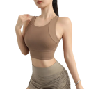 Sutiã desportivo feminino com corte racerback e alças largas em nylon para fitness, corrida, exercício e uso diário 4