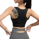 Sutiã desportivo feminino com corte racerback e alças largas em nylon para fitness, corrida, exercício e uso diário 6