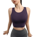 Sutiã desportivo feminino com corte racerback e alças largas em nylon para fitness, corrida, exercício e uso diário 8