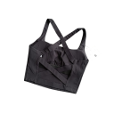 Sutiã desportivo feminino com costas cruzadas sem fecho em nylon para exercício fitness corrida e treino 1