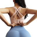 Sutiã desportivo feminino Top desportivo com efeito push-up Sutiã desportivo com cruzamento nas costas 8