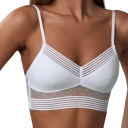 Sutiã feminino com alças finas e painéis em rede em elastano e poliamida leve para uso diário e conforto 7