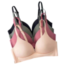 Sutiã feminino com copas moldadas e alças finas em nylon e elastano sem aros para uso diário 8