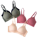 Sutiã feminino com copas moldadas e alças finas em nylon e elastano sem aros para uso diário 9