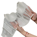 Sutiã feminino com design de rede transparente e corte alongado em poliéster e nylon, lingerie leve para uso diário 8