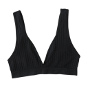 Sutiã feminino sem fecho com padrão canelado em elastano e nylon, material elástico para um uso confortável e leve suporte 6