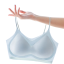 Sutiã sem costuras com alças finas e copas perfuradas em nylon elastano sem aros para uso diário 7