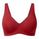 Sutiã sem costuras para mulher sem aros com decote em V profundo e copas moldadas com alças largas e faixa inferior para o dia a dia 1