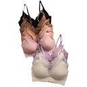 Sutiã sem costuras para senhora com alças finas e bainha canelada em poliamida leve para uso diário e conforto 10