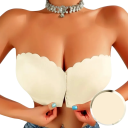 Sutiã sem costuras sem alças com superfície lisa em nylon e algodão para usar por baixo de vestidos e tops sem costuras visíveis 4