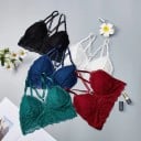 Sutien bralette pentru femei cu corset din dantelă prelungit Șnururi decorative în mijlocul pieptului Bretele ajustabile Bumbac 5