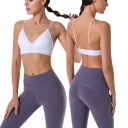 Sutien bralette pentru femei cu cupe triunghiulare și decolteu adânc în V, cu bretele subțiri, spate jos și margine inferioară lată 13