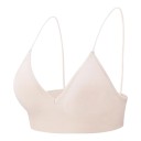 Sutien bralette pentru femei cu cupe triunghiulare și decolteu adânc în V, cu bretele subțiri, spate jos și margine inferioară lată 8