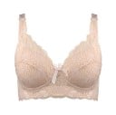 Sutien din dantelă pentru femei cu fundiță Margine lată din dantelă sub cupe Bretele late din dantelă Închidere cu cârlige Nylon 1