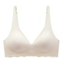 Sutien fără armătură pentru femei cu cupe modelate din elastan și nylon, construcție netedă, confortabilă, potrivită pentru purtare 3