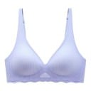Sutien fără armătură pentru femei cu cupe modelate din elastan și nylon, construcție netedă, confortabilă, potrivită pentru purtare 1
