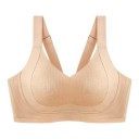Sutien pentru femei cu cupe modelate fără arcuri din nylon confortabil pentru purtare zilnică construcție netedă design discret 3