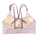 Sutien sportiv pentru femei cu bretele subțiri duble criss-cross pe spate cu pernuțe și închidere cu cârlige pentru yoga 15