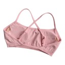 Sutien sportiv pentru femei cu bretele subțiri încrucișate și spate deschis cu pernuțe și bandă elastică pentru yoga și fitness 2