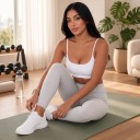 Sutien sportiv pentru femei cu decolteu adânc la spate și margine inferioară încrucișată pe bretele subțiri pentru yoga, fitness și alergare 7